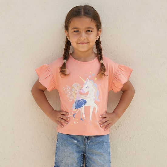 Juniors Unicorn Print T-shirt