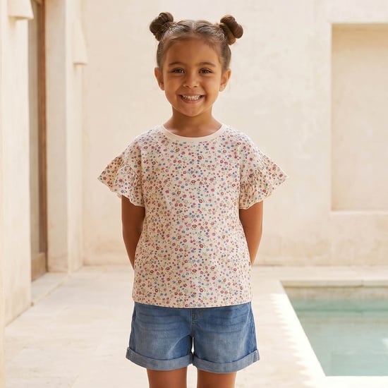 Juniors Floral Print Top