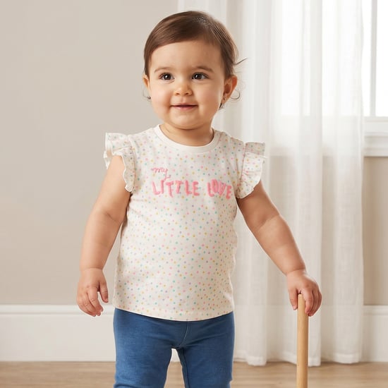 Juniors Polka Dot Print Top