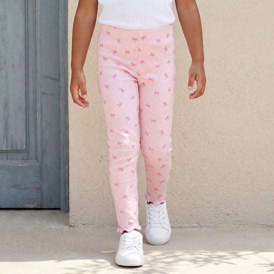 Juniors Bow Print Leggings