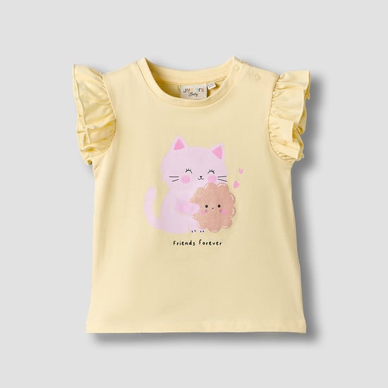 Juniors Printed Cat Print Top