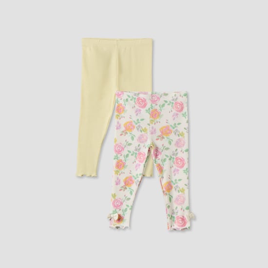 Juniors Assorted Leggings with Lettuce Hem - Pack of 2