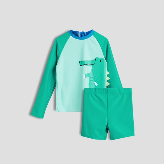 Juniors Dino Applique Swim Set