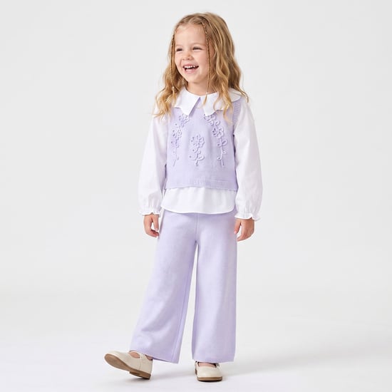 Juniors Knit Sweater Twofer Top and Pants Set