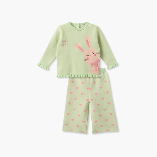 Juniors Bunny Sweater and Trousers Set