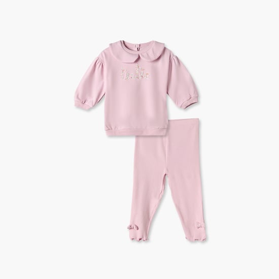 Juniors Applique Sweatshirt with Leggings Set