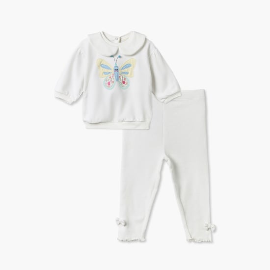 Juniors Applique Sweatshirt and Leggings Set