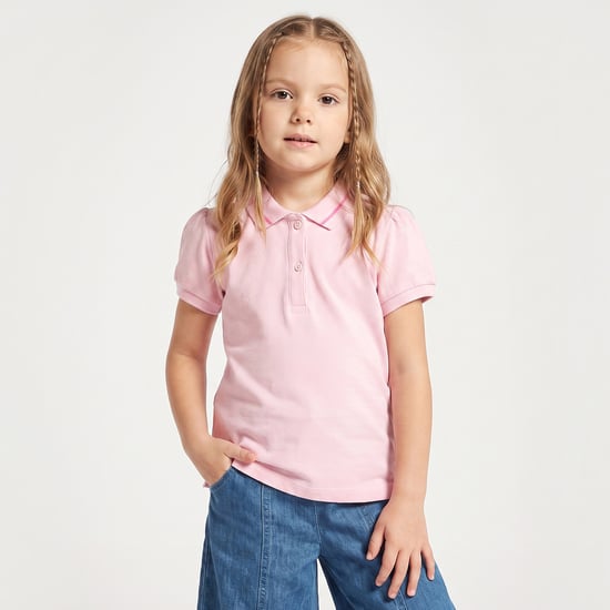 Juniors Solid Polo T-shirt