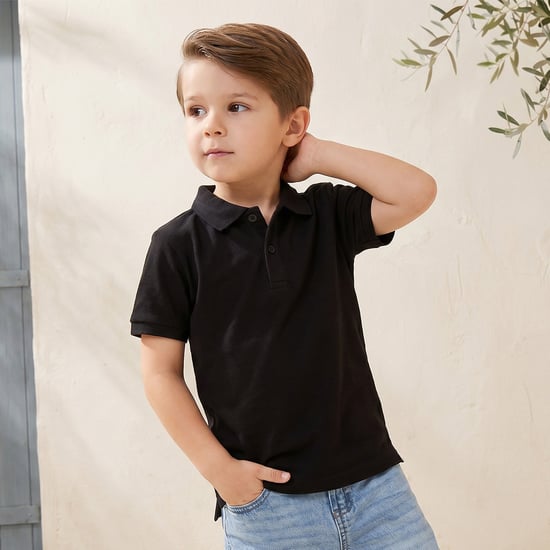 Juniors Solid Polo T-shirt