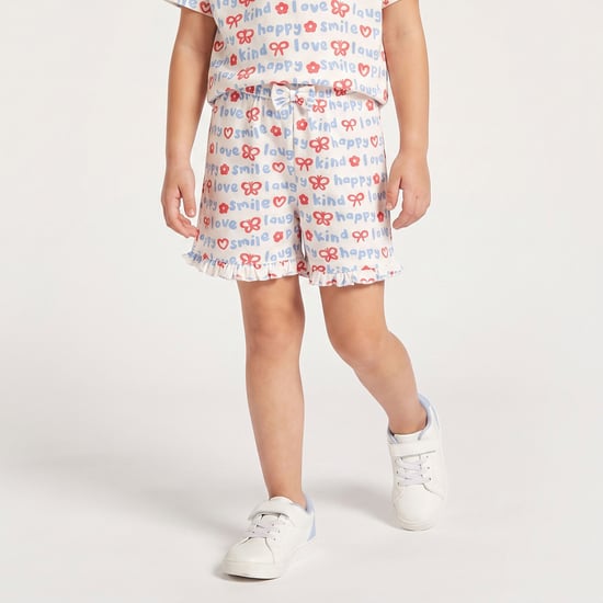 Juniors Typographic Print Shorts