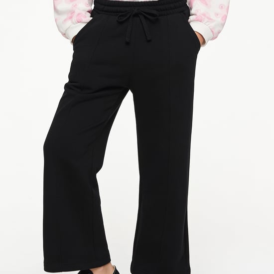 Juniors Pintuck Wide Leg Track Pants