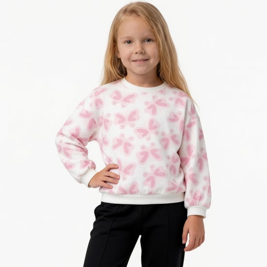 Juniors Butterfly Print Sweatshirt