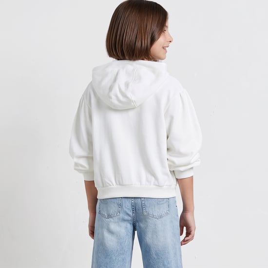 Juniors Solid Zip-Up Hoodie