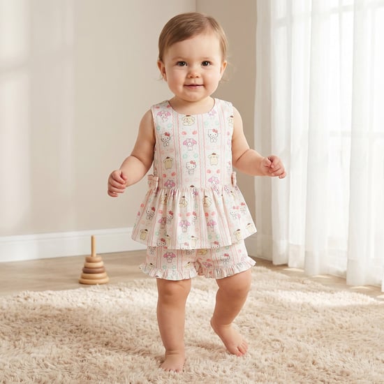 Juniors Sanrio Hello Kitty Peplum Top and Shorts Set