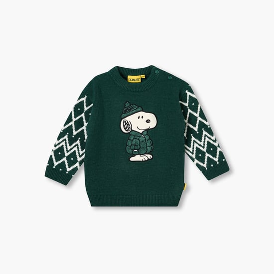 Juniors Snoopy Applique Sweater