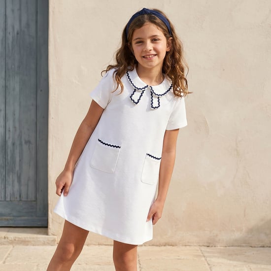 Juniors Patterned Peter Pan Collar Dress