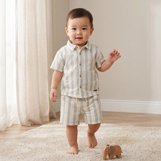 Giggles Striped Shirt and Shorts Set