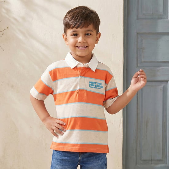 Juniors Striped Polo T-shirt