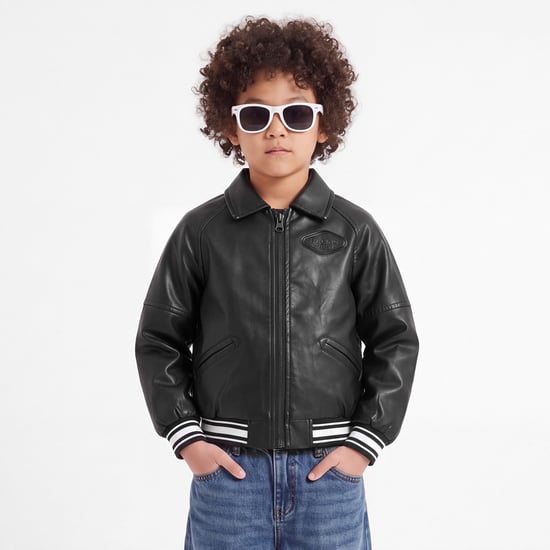 Juniors Collared Biker Jacket