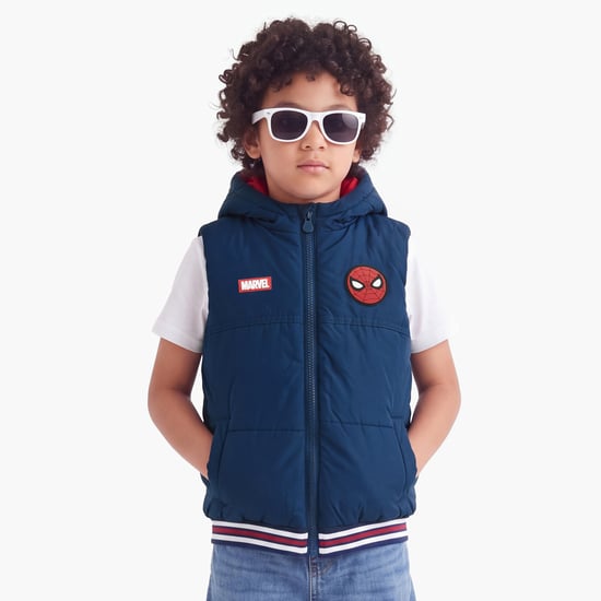 Juniors Spiderman Appliqued Gilet