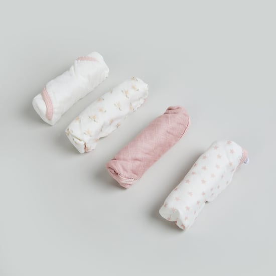 Juniors Printed Bamboo Muslin Washcloth - Pack of 4