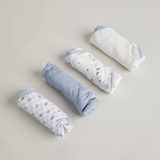 Juniors Assorted Bamboo Muslin Wash Cloth - Pack of 4