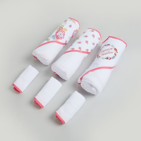 Juniors Printed Hooded Towel with Wash Cloth - Pack of 6