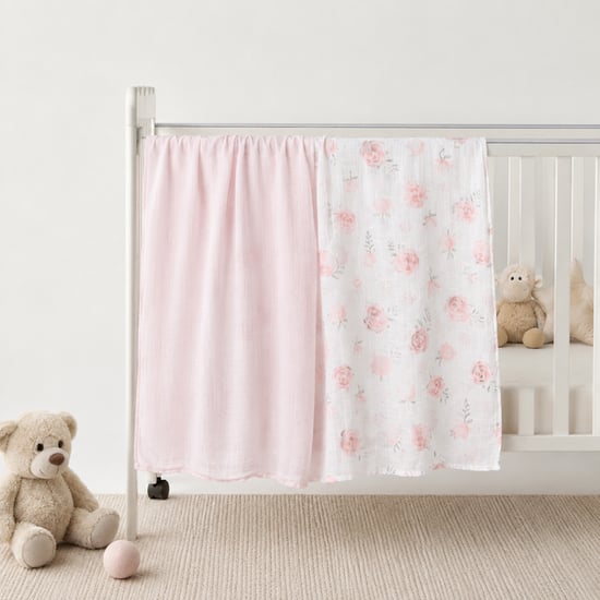 Giggles Assorted Bamboo Muslin Swaddle Blankets - Pack of 2 - 91 x 102 cm