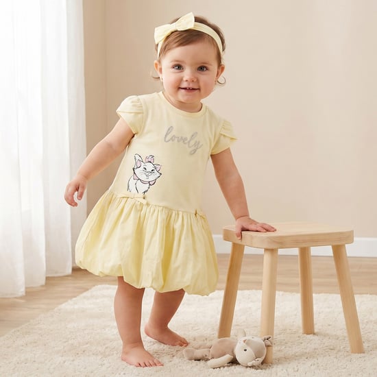Juniors Marie Print Bubble Hem Dress with Headband