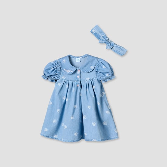 Juniors Minnie Mouse Print Dress with Headband