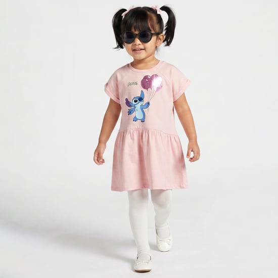 Juniors Stitch Print A-Line Dress