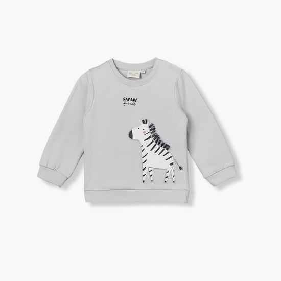 Juniors Zebra Applique Sweatshirt