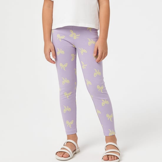 Juniors Bow Print Leggings