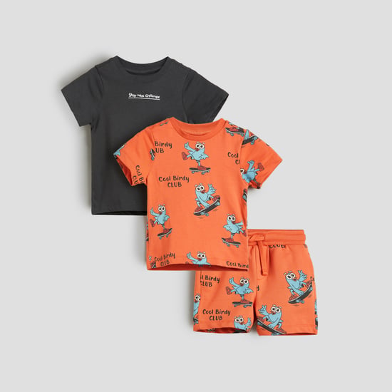 Juniors 3-Piece T-shirts with Shorts Set