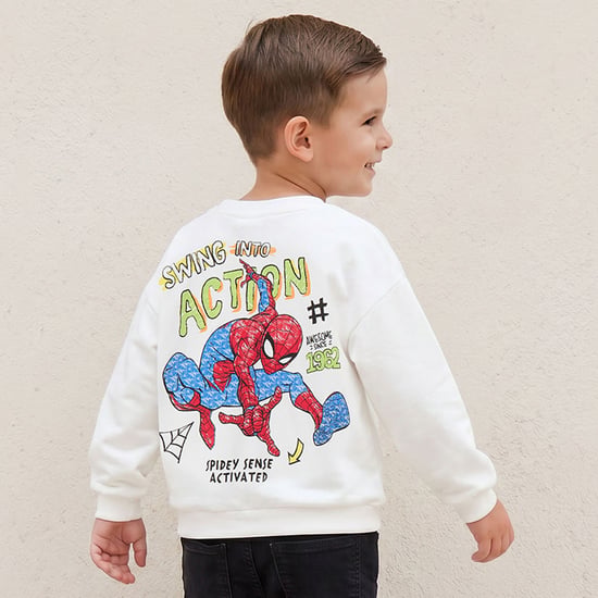 Juniors Spider-Man Print Sweatshirt