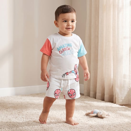 Juniors Spider-Man Print T-shirt and Shorts Set