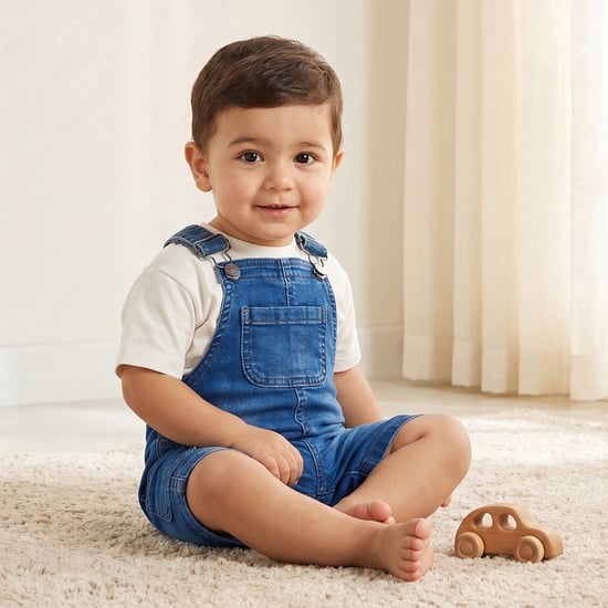 Juniors Denim Dungarees with Adjustable Straps