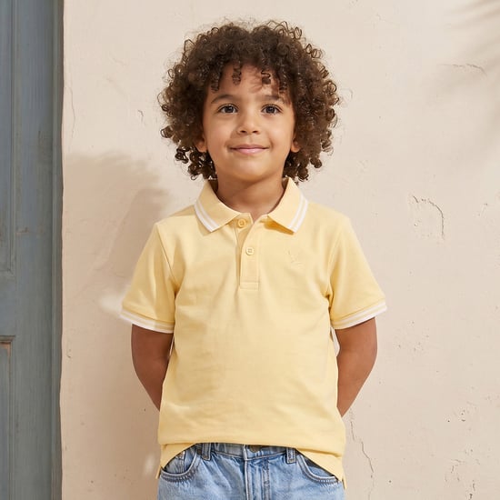 Juniors Contrast Striped Polo T-shirt