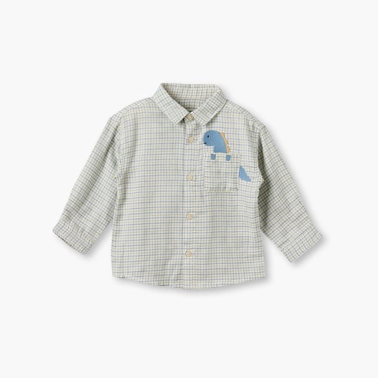 Juniors Dinosaur Embroidered Shirt