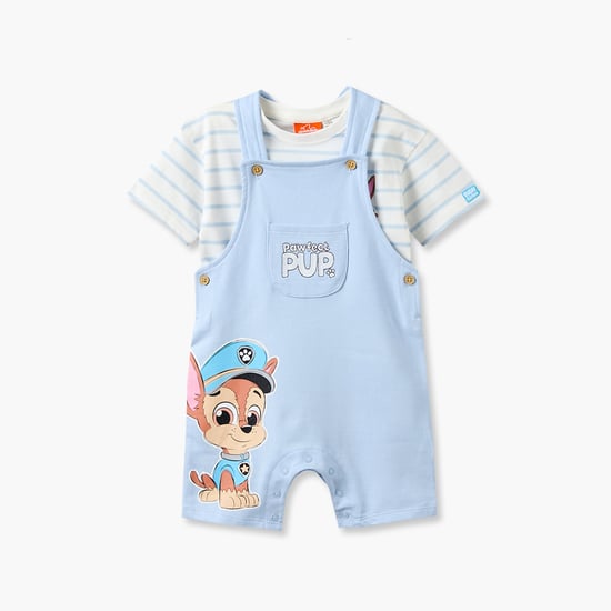 Juniors Paw Patrol Print Dungaree and T-shirt Set