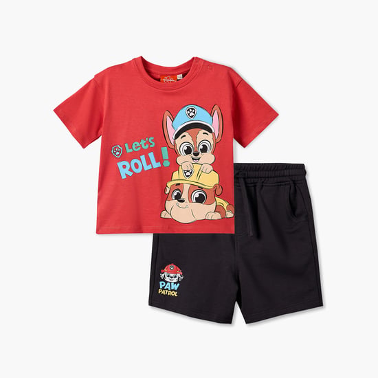 Juniors Paw Patrol Print T-shirt and Shorts Set