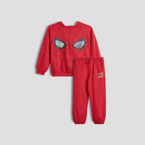 Juniors Spiderman Print T-shirt with Joggers Set