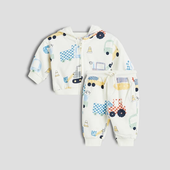 Juniors Printed Sweatshirt with Joggers Set