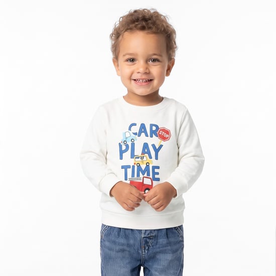 Juniors Embossed Print Sweatshirt