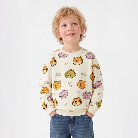 Juniors Wild Animals Print Sweatshirt