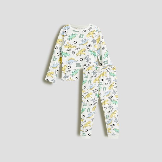Juniors Dino Print T-shirt with Joggers Set
