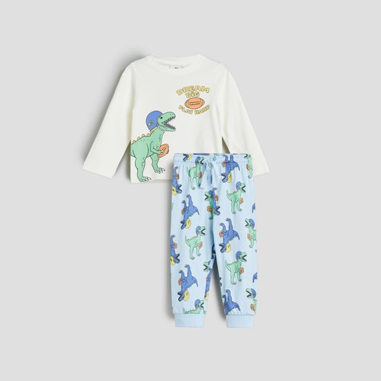Juniors Dino Print T-shirt with Joggers Set