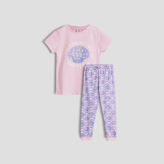 Juniors Printed T-shirt & Pyjama Set