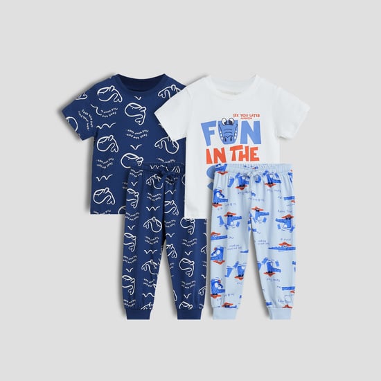 Juniors Printed T-shirt & Pyjama Set - Set of 2