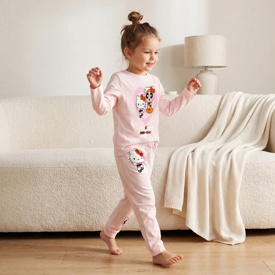 Juniors Hello Kitty and Blossom T-shirt and Pyjama Set